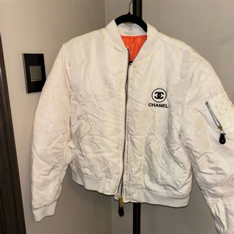 chanel bomber jacket buy|chanel white denim jacket.